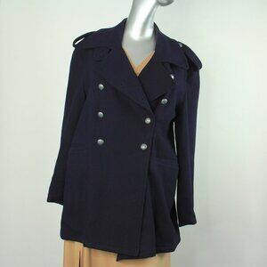 Armani Jeans Dark Blue Wool Blend Peacoat